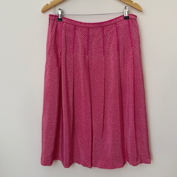 Pendleton Silk Pleated Polka Dot A Line Knee Length Skirt US14 - Picture 6 of 14